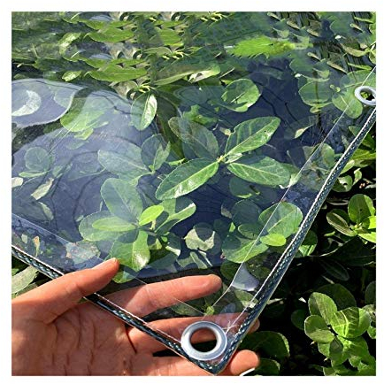 AMSXNOO Abdeckplane Transparente mit Ösen, 0,3mm Klare wasserdichte PVC Plane, Vielseitige Gemüseabdeckung für Pavillons Pavillon Terrassen Windschutz (Size : 2.4x5m)