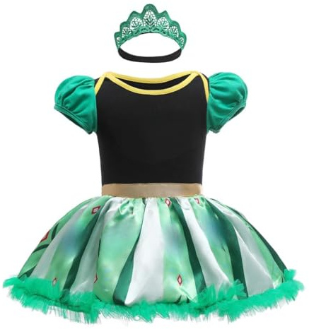 Lito Angels Deguisement Robe Princesse avec Bandeau pour Bebe Fille, Anniversaire Fete Carnaval Costume Barboteuse Body Ete, Taille 6-9 mois (étiquette en tissu 70)