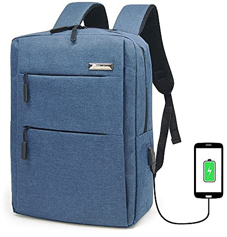 Waytex 71052 Urbain Sac à Dos Ordinateur portable port de charge USB 15 pouces Bleu
