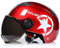 Erwachsene Motorrad Halbschalenhelm Motorrad Jethelm Für Kinder Jugend Männer Frauen Roller Sommer Unisex Vintage Jethelm DOT/ECE Zugelassen Mit Sonnenblende (55-62Cm),Rot