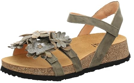 THINK! Damen KOAK, chromfrei gegerbte nachhaltige Slingback Sandale, 7000 Salbei/Kombi, 38 EU
