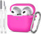 MHYALUDO Custodia per Airpods 3a generazione 2021,Custodia protettiva in morbido silicone per Airpods 3 con LED visibile sulla parte anteriore,con kit di pulizia,Rosa