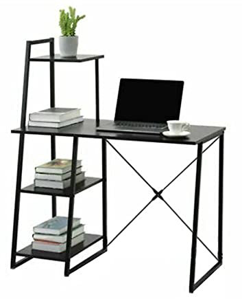 Computer Desk Table Home Office Table With 4-Tier Storage Shelf Pc Laptop Work Study Writing Desk For Bedroom Living Room Gaming Table xbox PlayStation table