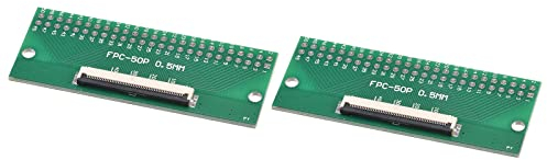 sourcing map 2 Stück FPC FFC PCB Konverter Steckerplatine 50P 0.5mm auf Buchsenseite 1mm Rückseit auf DIP 2.54 mm für LCD 3D Drucker DVD TV Laptop Audio