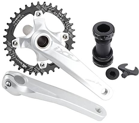 IXF KOOZER Fahrrad Kurbelarm Set BCD 104 Road Mountainbike Kurbelsatz mit Tretlager mit 40T Einzelkettenblatt-Kettenblätter (Silber)