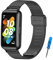 MIJOBS Cinturini per Huawei Band 7 Orologio Intelligente Cinturino in Metallo di Ricambio Bracciale in Acciaio Inossidabile, Braccialetto di Ricambio Compatibile con Cinturino Huawei Band 7
