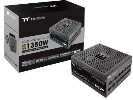Thermaltake Toughpower GF3 1350W | PC-ATX-3.0-Netzteil | PCIe Gen 5.0 | 80-Plus-Gold | voll-modular | leiser 140 Lüfter | EU Zertifiziert