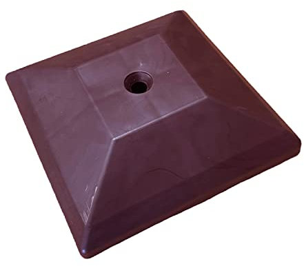 Fence Post Caps Brown, Plastic [10 Pack] Protects Fence Posts from Rot 4x4 inch 10cm x 10cm (10 Dark Brown Caps)