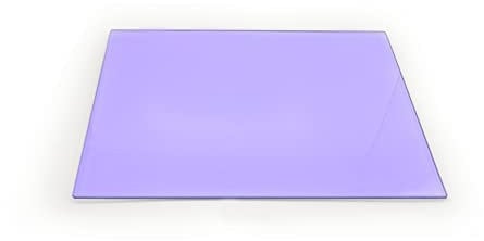 Clear Glass Chopping Board with Plain Purple Print - Size 40cm x 30cm - Non Slip Glass Worktop Savers for Kitchen - Great Worktop Protector for Any Food prep