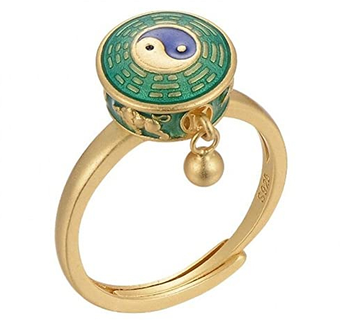 Tibetan Buddhist Gebetsrad Ring Für Männer Frauen Silber Farbe Emaille Yin Yang Feng Shui Rotierende Ringe Glück Jewelly Dropshipping