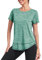 Deaviya Sport T-Shirt Damen, Kurzarmshirt Frauen, Workout Tops Rundhalsausschnitt Athletisch Lässig Laufen Yoga Fitness T-Shirts Locker (DE/NL/SE/PL, Alphanumerisch, XL, Grün)