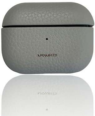 Funda clásica de piel auténtica para Apple AirPod Pro 2 (Gen 2) – LED visible con carga inalámbrica (gris montaña)