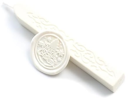 Siegelwachs - 5 Stück/Set Siegelwachsstift Dichtungs Wachs Versiegelung Sticks Schmelzstäbe Mit Dochten für DIY Manuskript Basteln Stempel Umschläge Briefe Einladungen Pakete (Weiss)