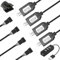 EatPitaya 7.4V LiPo Battery USB Charger Cable with SM-4P Plug LED Lights RC Battery Connector + 4 Port USB 2.0 Hub, for LiPo Battery RC Model Vehicle Buggy Car Truck Boat