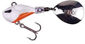 ZECK - Jig Spinner, Spin-Jig, Bleikopfspinner, Kunstköder, Angelköder - Rogue Runner | 15 g - White Orange