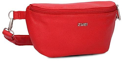 Zwei Damen Hip Bag Mademoiselle.M MH4 Bauchtasche 25 cm 1 Liter, Crossbody Bag wasserabweisend, 3-in-1 Bequeme Brusttasche, Gürteltasche & Hüfttasche (Cherry)