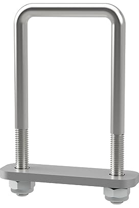 U-Bügelschraube M10 mit Klemmplatte und Stopmuttern Sliphilfe Trailer verzinkt M10, LW=61, LH=130 mm