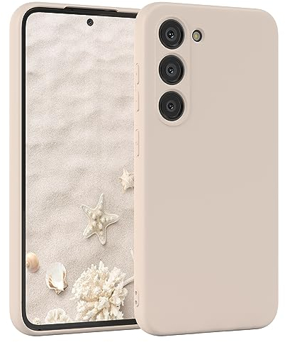 EAZY CASE - Silikonhülle für Samsung Galaxy S23 Hülle Silikon Case Beige weich stoßfeste Handyhülle Samsung Galaxy S23 Schutzhülle mit Kameraschutz Dünn Premium Schutz Cover TPU Phone Bumper in Taupe