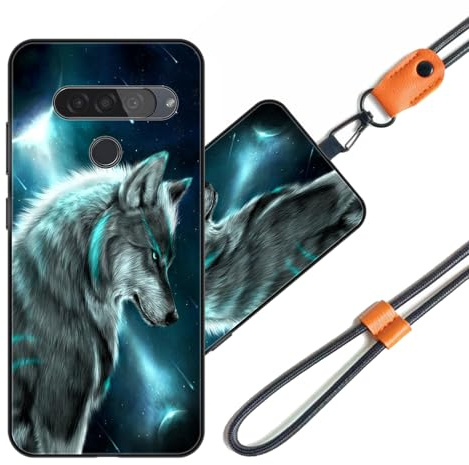JEZSTHAI Schutzhülle Kompatibel mit LG G8S ThinQ Hülle Silikon Dünn mit Muster Design,Weiche Flexibel Stoßfeste Handyhülle mit Handykette & Handykordel zum Umhängen,Nr.A06