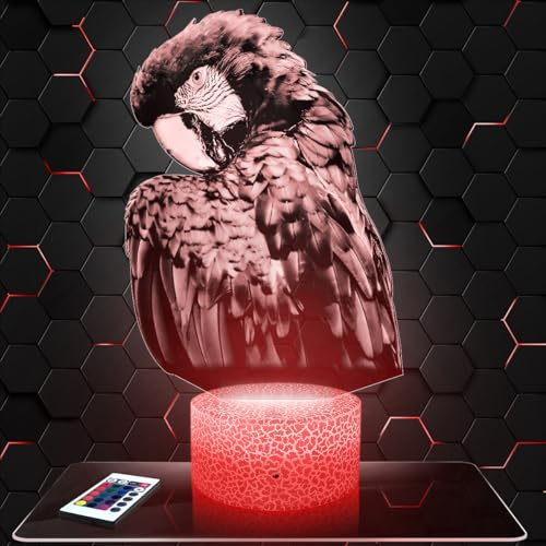 Nachttischlampe Papagei deko Tier Vogel. Geschenkidee Mann Frau objekt Papagei Nachtlicht Erwachsene deko Zimmer.