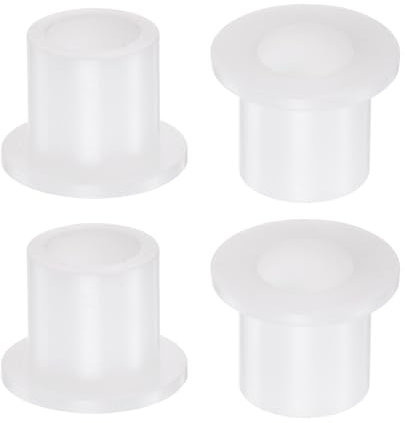 QUARKZMAN 4pz Cuscinetti Manicotto Flangiati Boccole in Plastica 10mm Foro x 14mm OD x 14,6mm Lunghezza Boccole Nylon, Bianco
