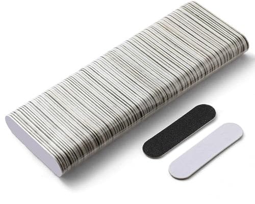 100 Pcs Nail File Set (180/240 Grit) Double-Sided Emery Boards Professional Care Mini Nail Files for Manicure Nail Studio Home Nail Care Black White
