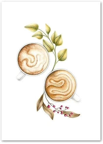 ACHVAC Bagua-Kaffeetasse, Wandkunst und Drucke, einfache Form, Leinwandgemälde, motivierende Poster für Wohnzimmer, Dekor, Bilder, 40 x 60 cm, ohne Rahmen