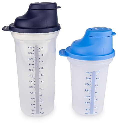 Tupperware Mix-Fix Shaker 1x 600 ml Shaky blau + 1x 350 ml blau Shake-It (inkl. 1x Bio Saatgut)