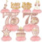 Turypaty Pink Rose Gold 75th Birthday Honeycomb Centerpieces Decorations for Women, 9Pcs Set, 75 Year Old Birthday Table Toppers