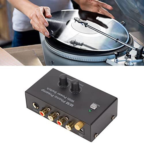 Phono Vorverstärker, Vorverstärker für Plattenspieler Audiophiler HiFi Phonograph Vorverstärker mit 12-V Netzteil Phono Preamp Plattenspieler-Vorverstärker Input & Output