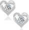 KRKC&CO Moissanite Ohrringe Damen Silber 925, Herz Ohrsteckers, 0,6 Karat echter Moissanit Diamant, VVS1 Reinheit D Farbe, Weißgold vergoldet allergiefrei, Geschenk für Frauen