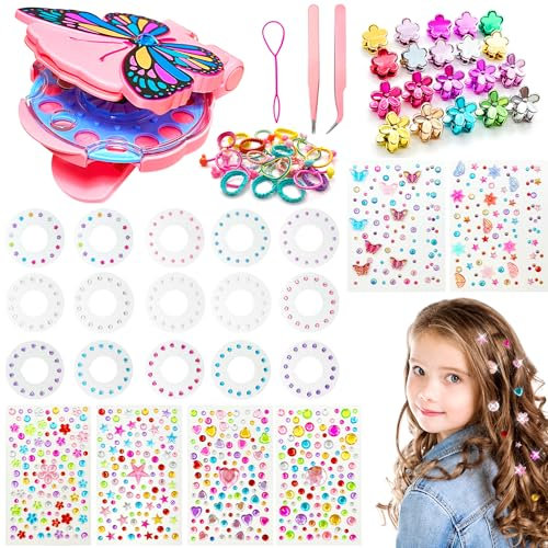 YeahBoom Hair Bedazzler Kit,Haar Diamanten Maschine+861 Hair Diamond,Diamanten Haare,Strasssteine Haare,Haarschmuck Maschine,zum Anbringen der Strasssteine am Haar Kleidung und Accessoires