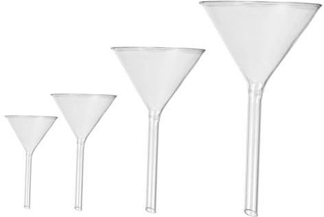 FUNOMOCYA 4stücke Glastrichter Für Labor Und Basteln Glaskonstruktion Widerstandsfähig Transparente Sichtbarkeit Öl Parfüm Übertragung Kleine Flüssigkeitsmengen