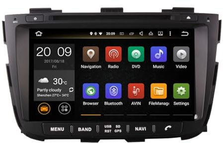 Vuzmode 4G+64G Android 9.0 Car Dvd, for Kia, for Sorento, 2013 2014 Car Radio Gps Navigation With Steering Wheel Control Camera Tape Recorder Car Video Player(Android 9.0 PX6 4 32)
