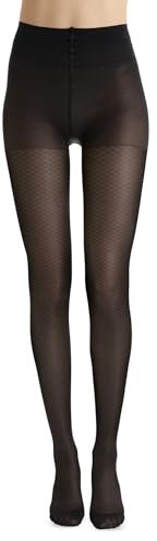 Relaxsan Basic 880 (Schwarz-Rauten 2/M) Kompressionsstrümpfe Damen 18-22 mmHg, Stützstrümpfe 140 Den