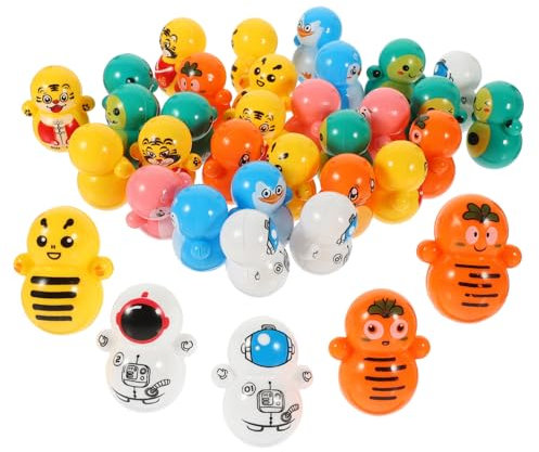 ERINGOGO 60pcs Mini Tumbler Toys Cute Animal Wobbling Toys for Boy Girl Random Styles Colors for Birthday Party Favors Desktop Decoration and Boy Girl Playthings