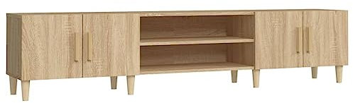 Eleganz Meuble TV, chêne Sonoma, 180 cm, en bois massif d'eucalyptus, moderne, pour le salon, durable et élégant