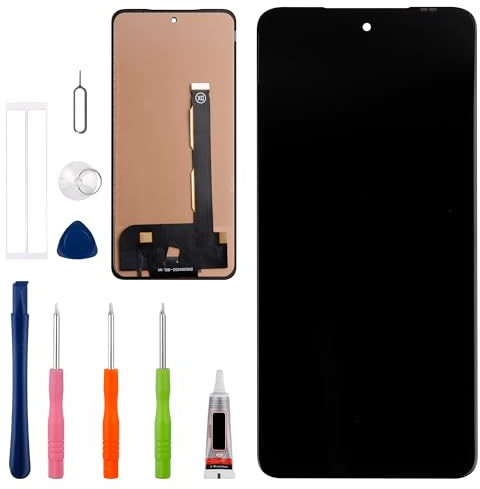Vvsialeek Pantalla LCD de repuesto compatible con Moto G52 (G72/G71S/G82/Edge 30 pantalla táctil LCD con kit de herramientas), sin huellas dactilares