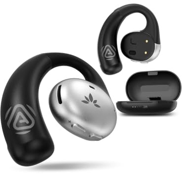 Avantree Pebble Aura - Auracast & Bluetooth Open-Eear Ohrhörer | aptX Adaptive Low-Latency Audio, offenes Ohr-Design, Auracast Broadcast-Zugriff, 18 Std. Wiedergabe, praktische Ladestation