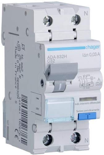 HAGER Ada832h - Differenziale Magneto Termico Acc 1pn 30ma A 32a 4.5ka C 2m