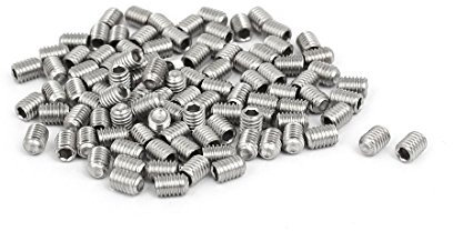 sourcing map M3x4mm 316 esagonali Acciaio inossidabile Punta a tazza grano viti fermo 100pz