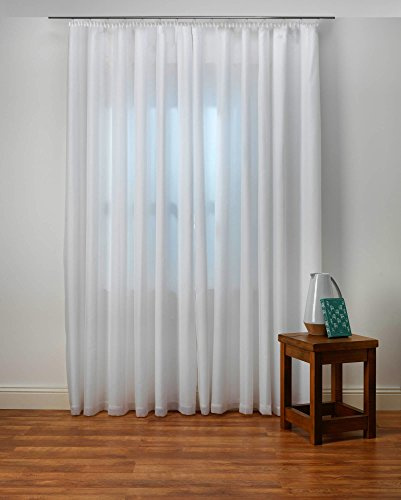 Gardinen nach Maß Voile Maßanfertigung, Vorhang nach Maß, Vorhänge nach Maß, Fenster, Kräuselband, Universalband, Faltenband (175 x 700 cm/HxB)