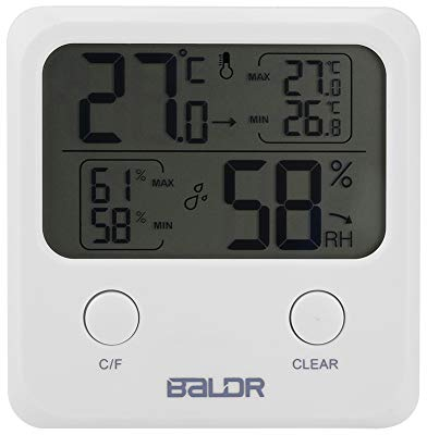 Fdit Baldr Thermomètre Hygromètre Électronique Numérique Rétro-Éclairage Intérieur Humidité Température Moniteurpour Le Bureau à Domicile