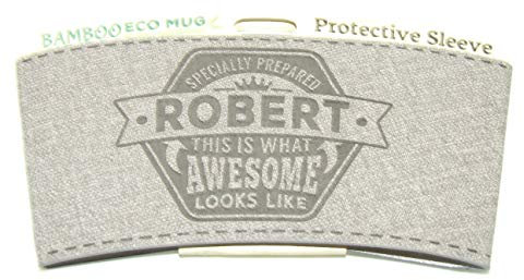 History & Heraldry Bamboo Eco Travel Mug Pre Personalised Heat Sleeve - Name ofRobert