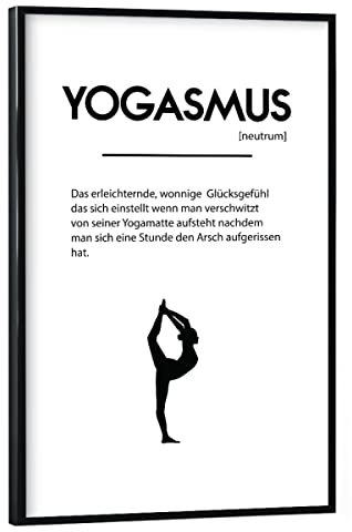 artboxONE Poster mit schwarzem Rahmen 30x20 cm Yoga Typografie Yogasmus - Bild Yoga lustig Meditation