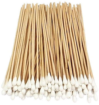Cotton Swab 100 Pcs Wood Handle Cotton Tip Swab Cotton Buds Cotton Tipped Applicator for Cleaning, Makeup, Polishing Jewelry, Crafts