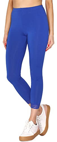 Merry Style Damen 7/8 Leggings mit Spitze MS10-342(Kobalt,M)