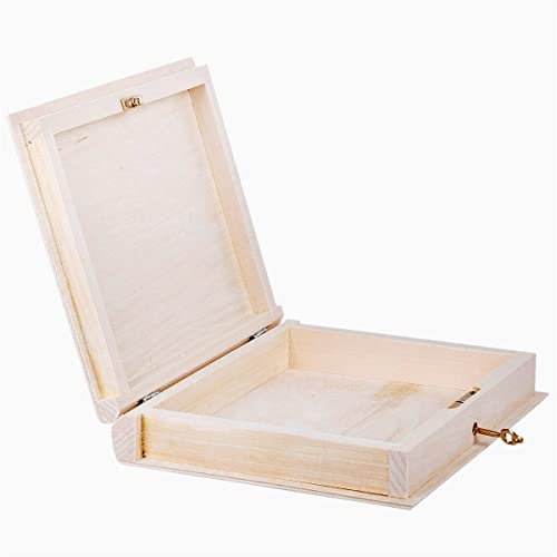 holzalbum Buch 0,7 Liter Natur Bilderbox Schlüssel 21x17cm Buchschatulle Holzbuch Kiste