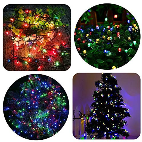 Luces de Navidad para Decoración de Fiestas, Bodas e Interior - Iluminación para Árbol de Navidad con Cable Verde (Multicolor) (7M-140MICRO)