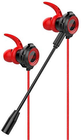 Gaming Headset, 3,5 mm Gaming Headset In-Ear Gaming Kopfhörer mit Mikrofon Universal Gaming Ohrhörer für mobile Gaming PS4 PC Xbox One Laptop Mac Schwarz Rot